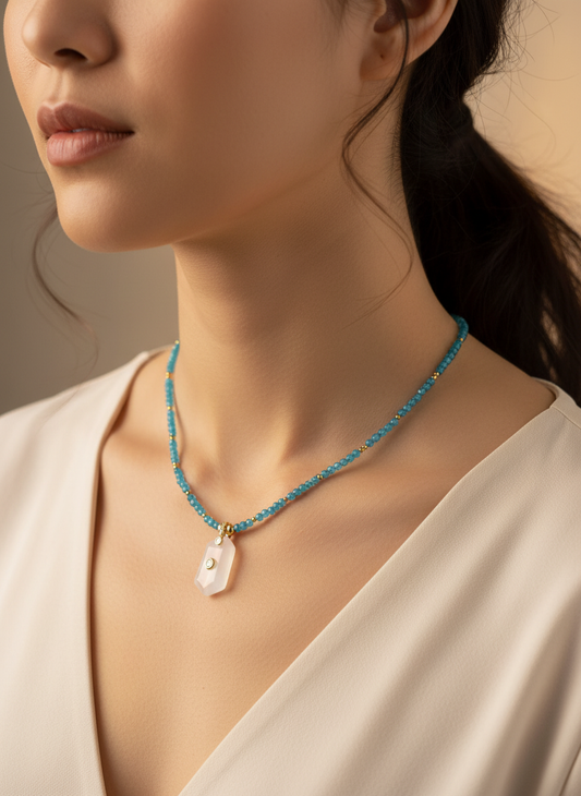 Azure Glow Quartz Necklace