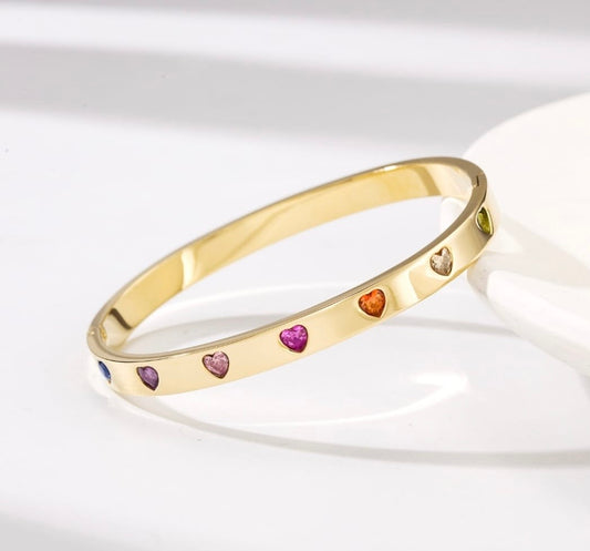 Amora Hearts Stainless Steel Bangle