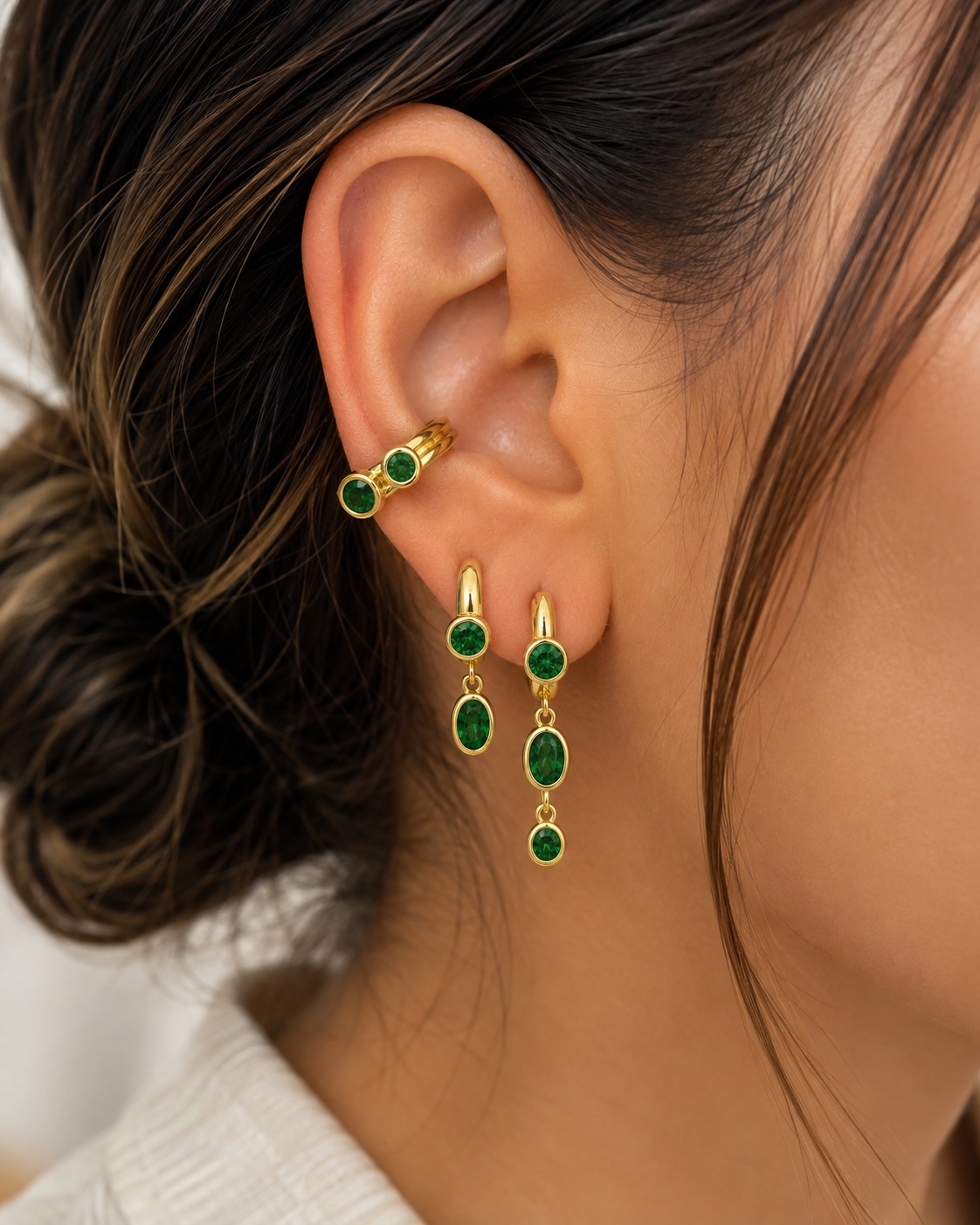 Luna Trio Drop Earrings