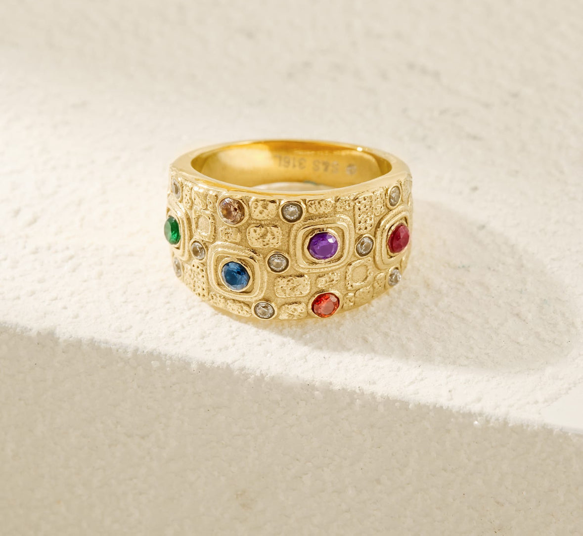Celestial Mosaic Gemstone Ring