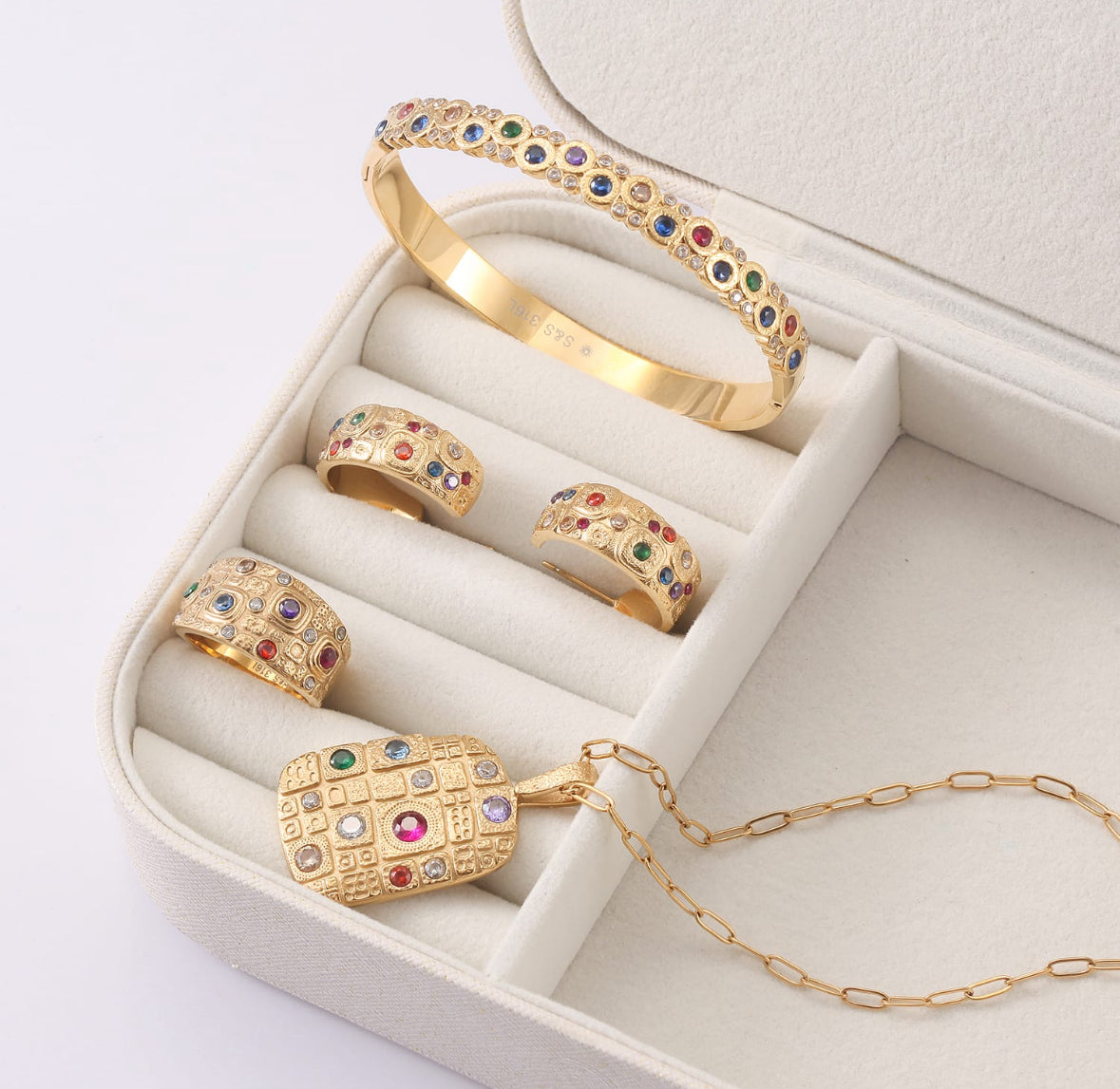 Celestial Mosaic Gemstone Earrings