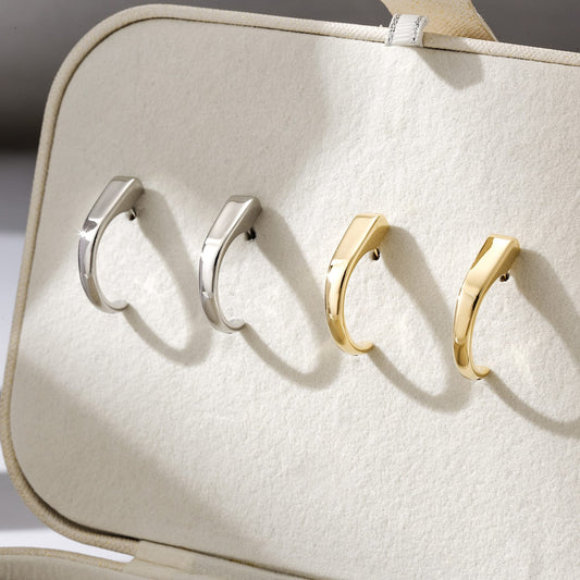 Modern Curve Hoop Earrings
