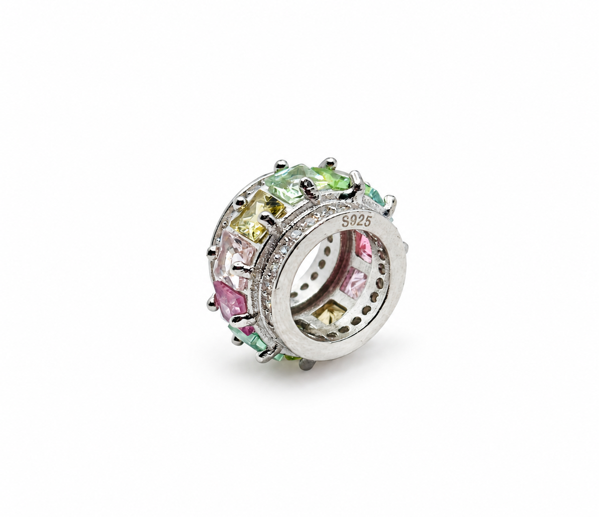 Rainbow Tourmaline 925 Sterling Silver Spacer