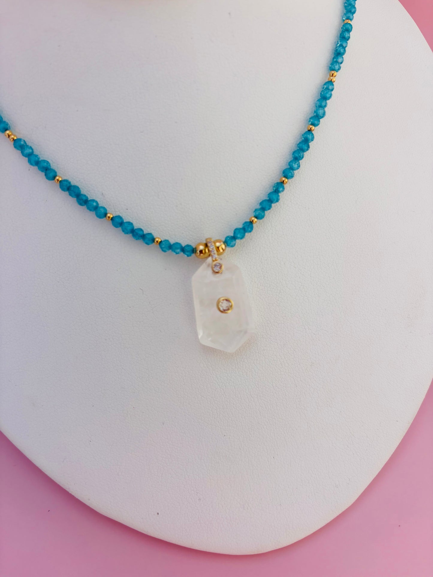 Azure Glow Quartz Necklace