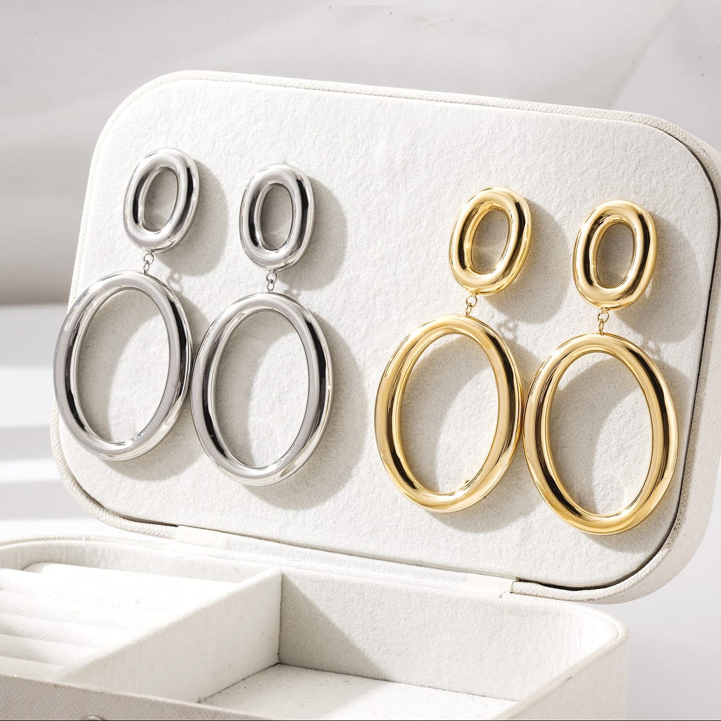 Bold Oval Drop Earrings