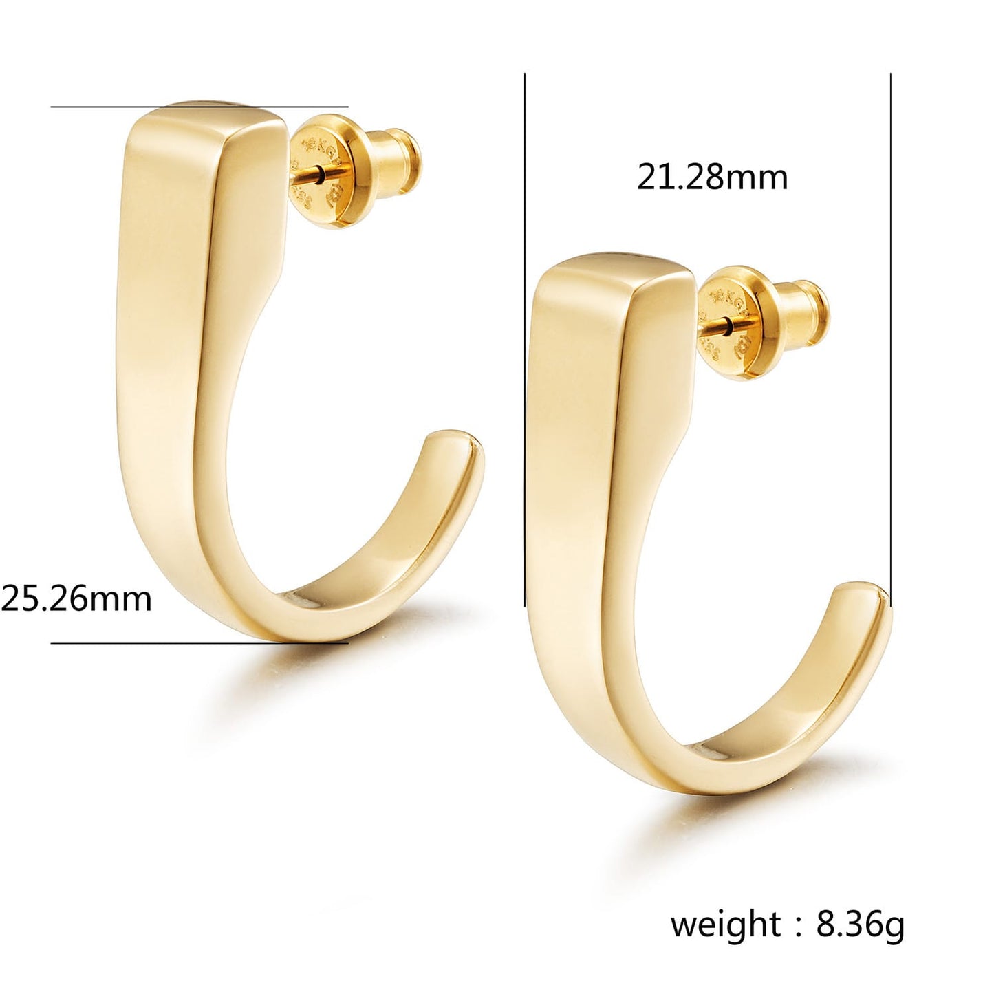 Modern Curve Hoop Earrings