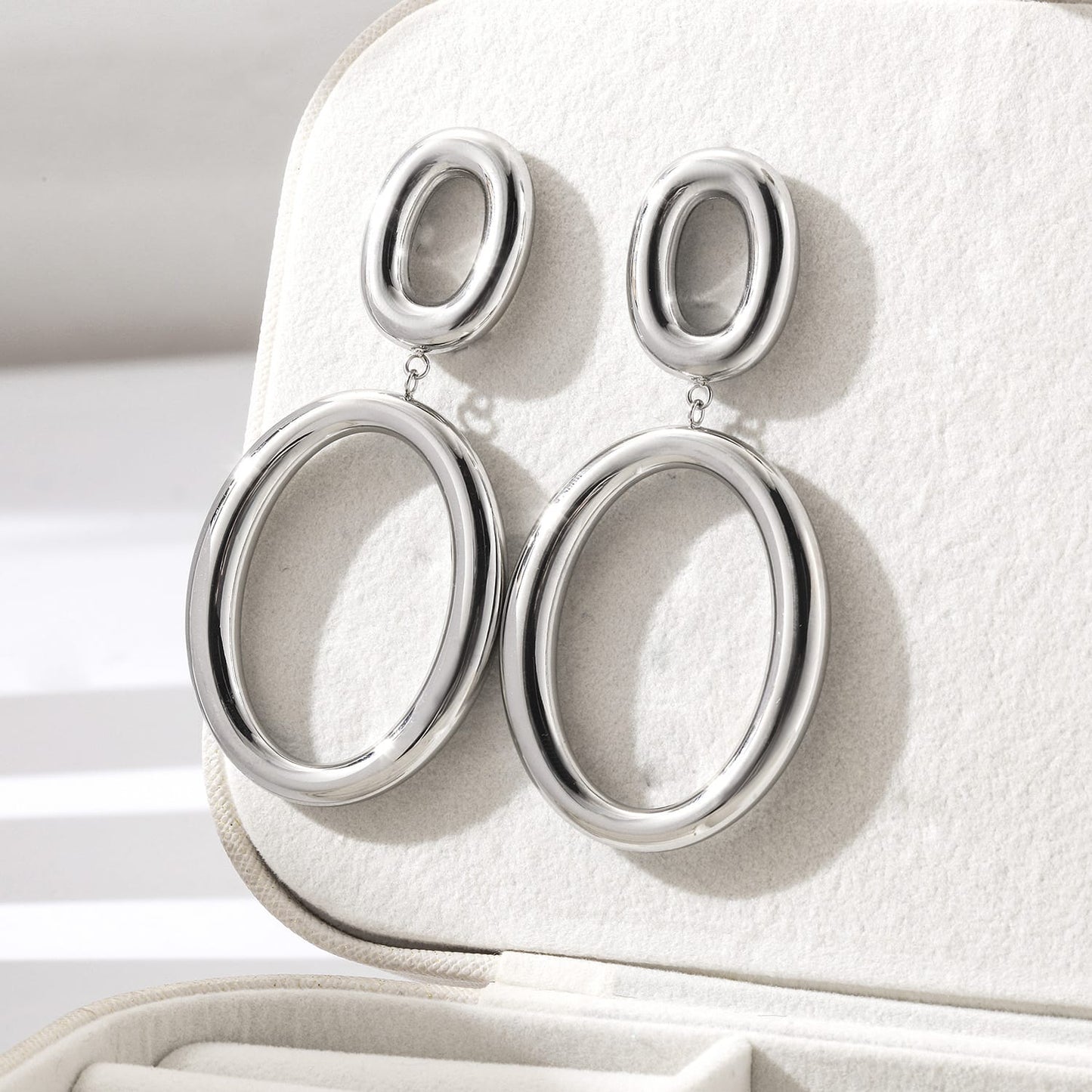 Bold Oval Drop Earrings