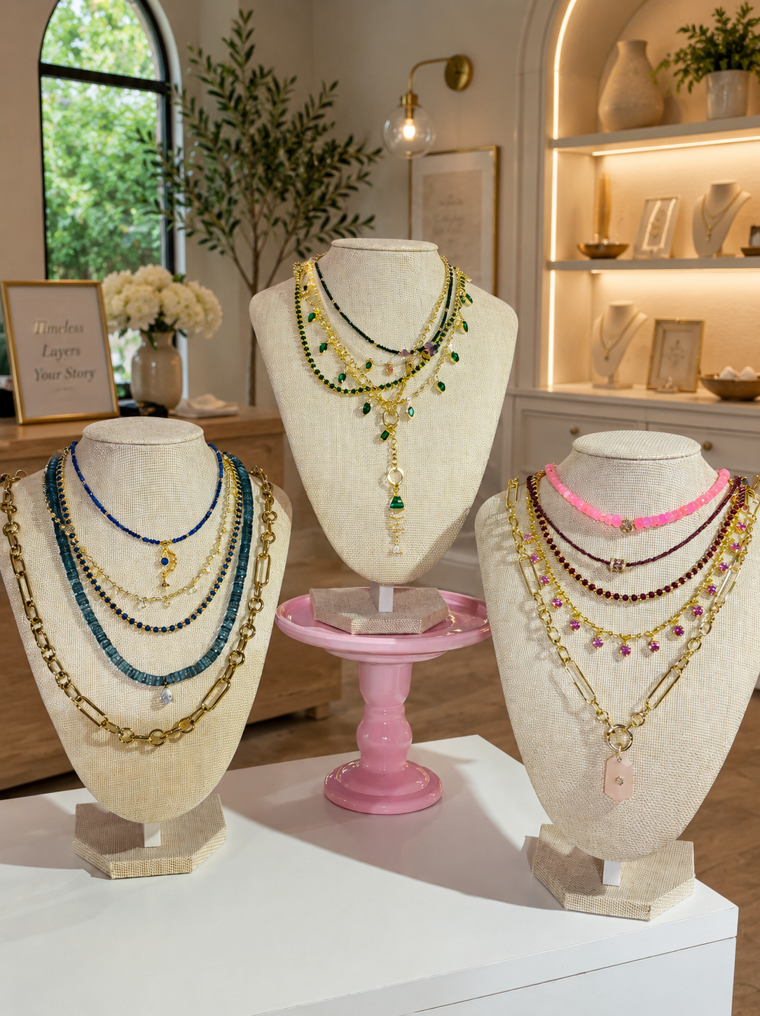Blush Opal Teardrop Necklace