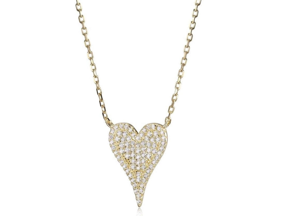 Sparkle Heart Drop Necklace