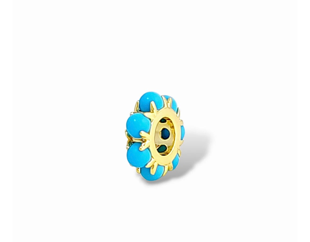Golden Petal Gem Spacer Bead