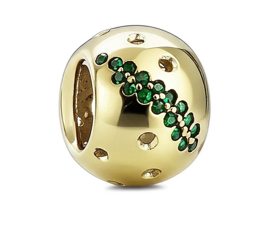 Golden Green Crystal Spacer Bead