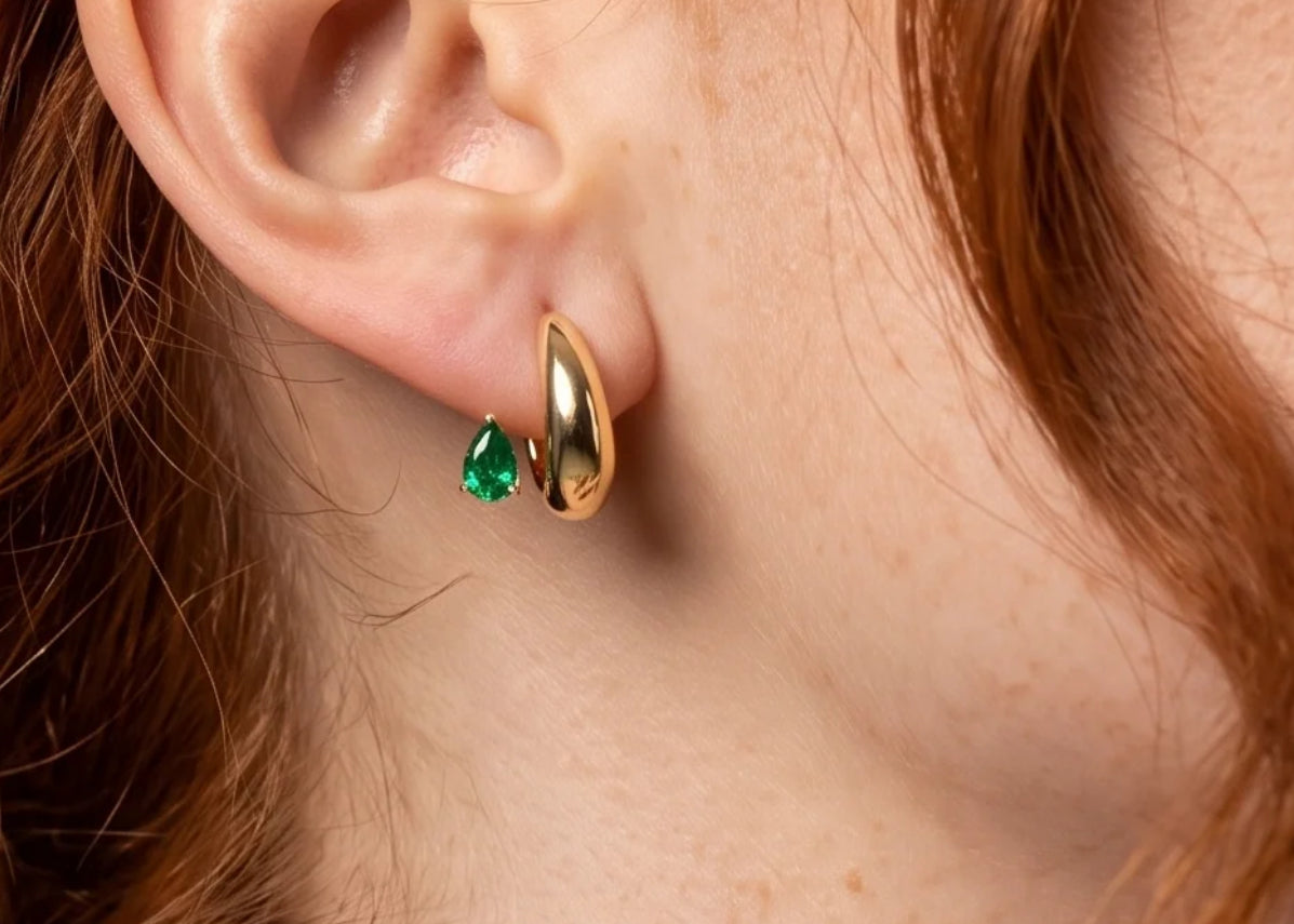 Luna Drop Huggie Earrings