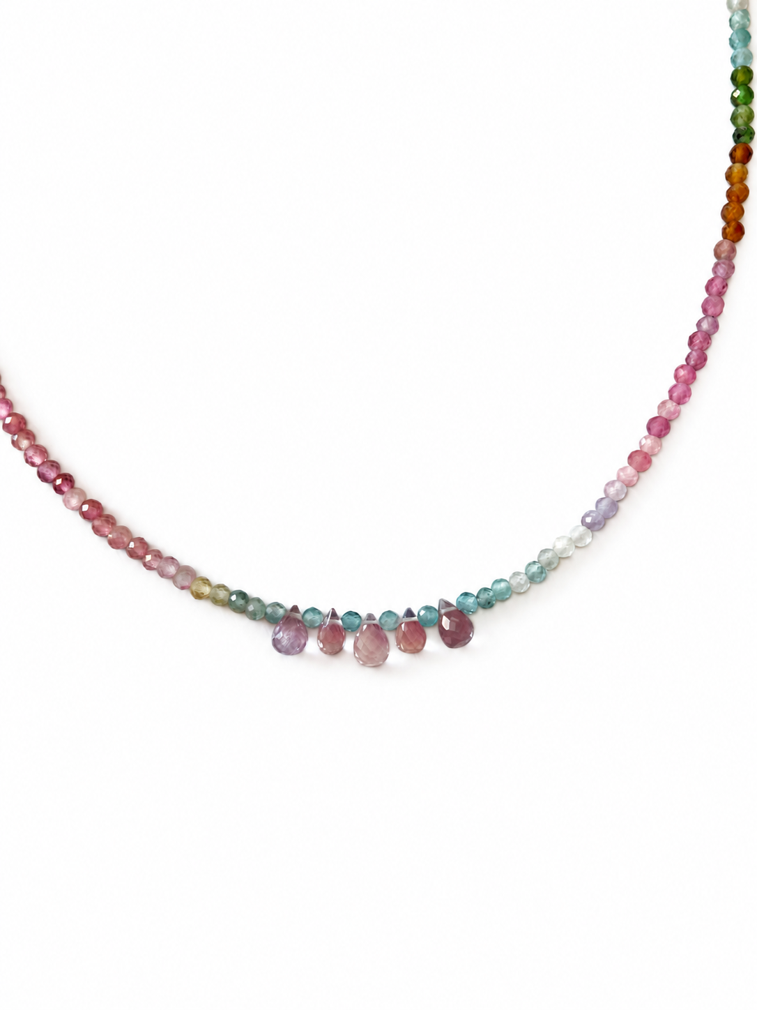 Watercolor Bloom Tourmaline Necklace