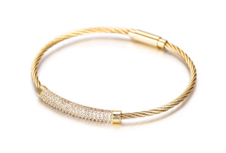 Twist Cable Sparkle Cuff Bracelet