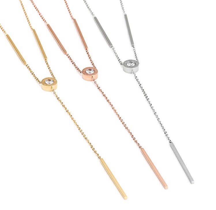 Modern Bar Drop Necklace