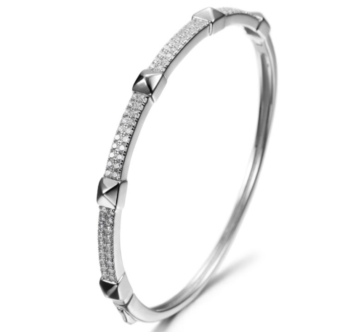 Pyramid Stud Crystal Bangle