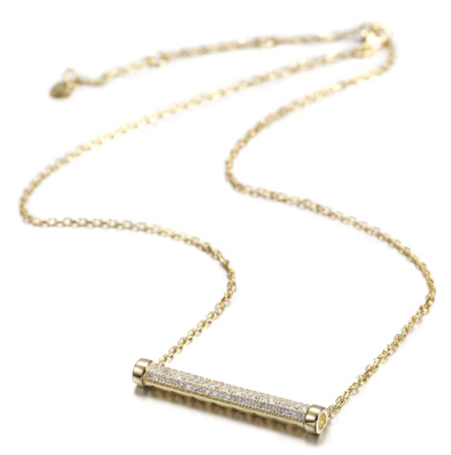 Classic CZ Bar Pendant Necklace