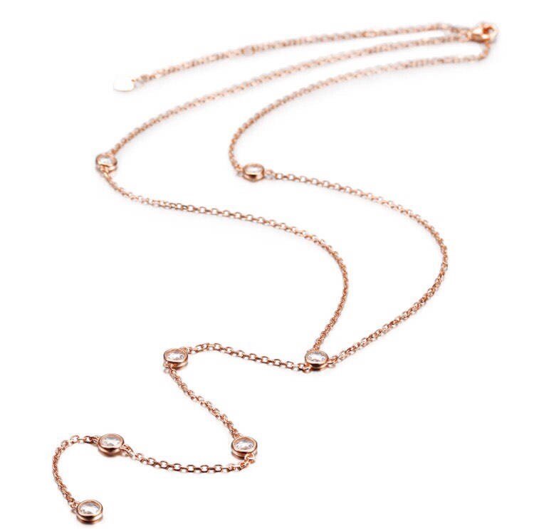 Delicate Bezel Station Necklace