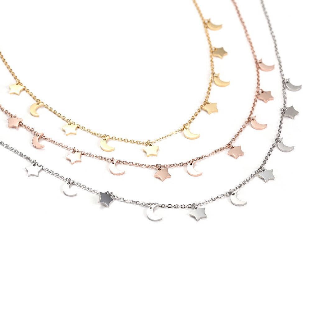 Celestial Charm Necklace – Moon & Star Design