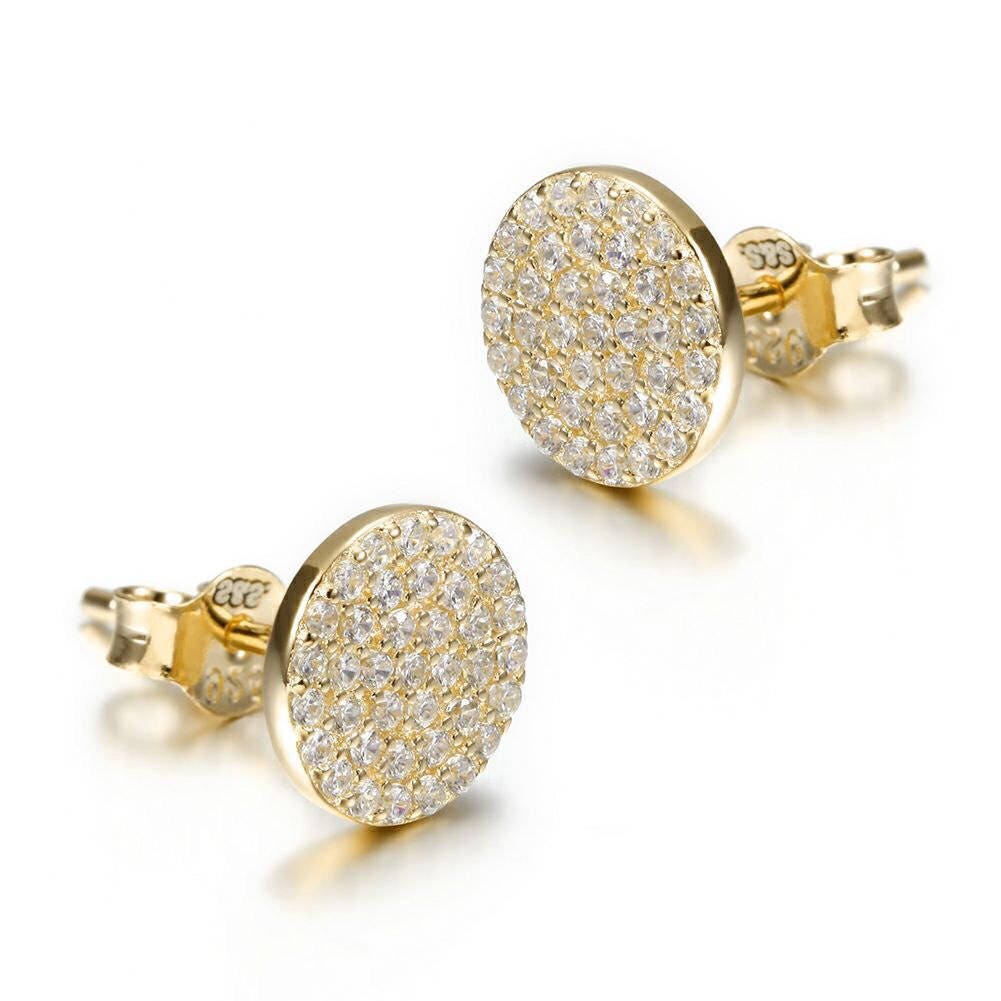 Pavé Circle Stud Earrings