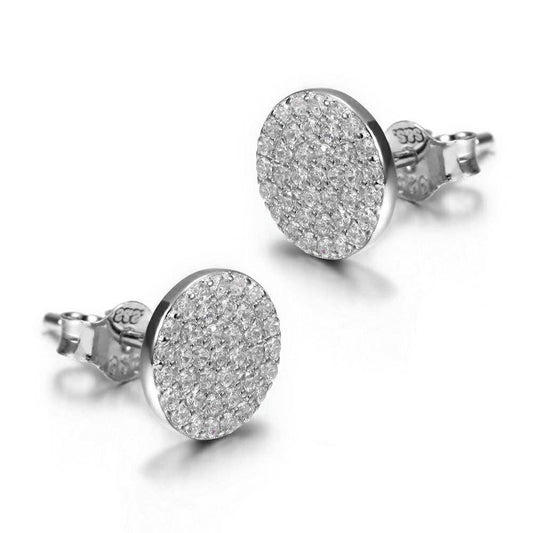 Pavé Circle Stud Earrings