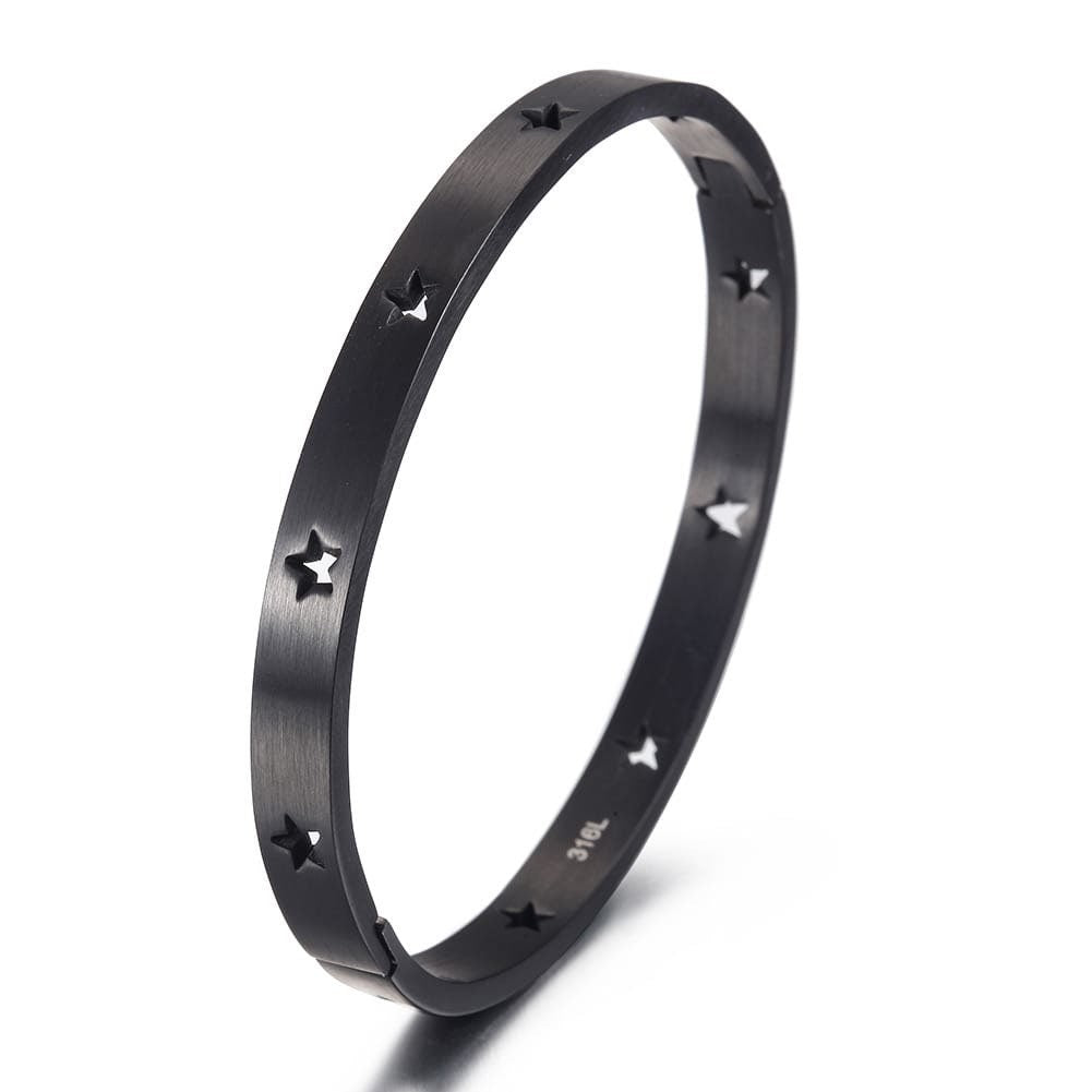 Star Cutout Bangle Bracelet Matte