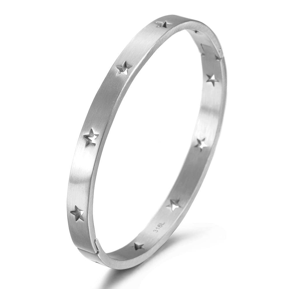Star Cutout Bangle Bracelet Matte