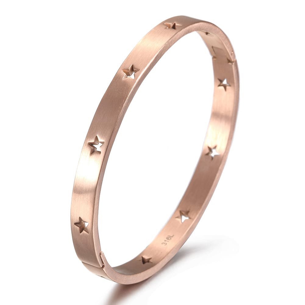 Star Cutout Bangle Bracelet Matte