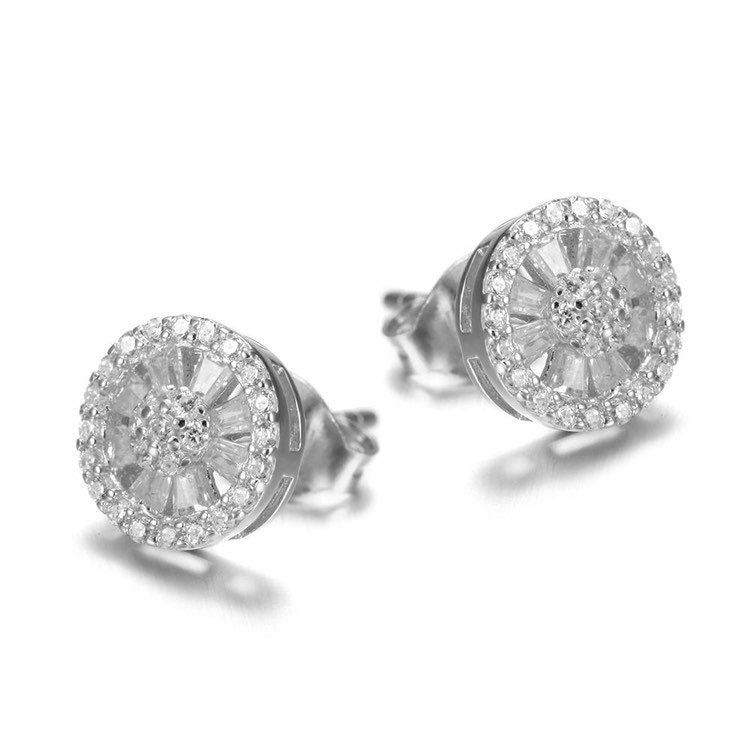 Radiant Burst Crystal Stud Earrings – Multiple Finishes