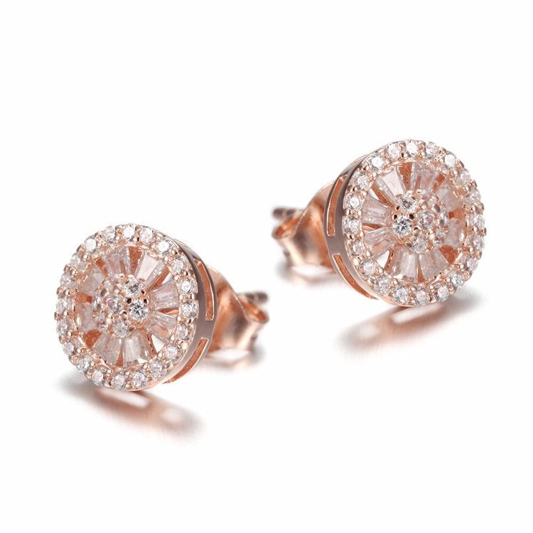 Radiant Burst Crystal Stud Earrings – Multiple Finishes