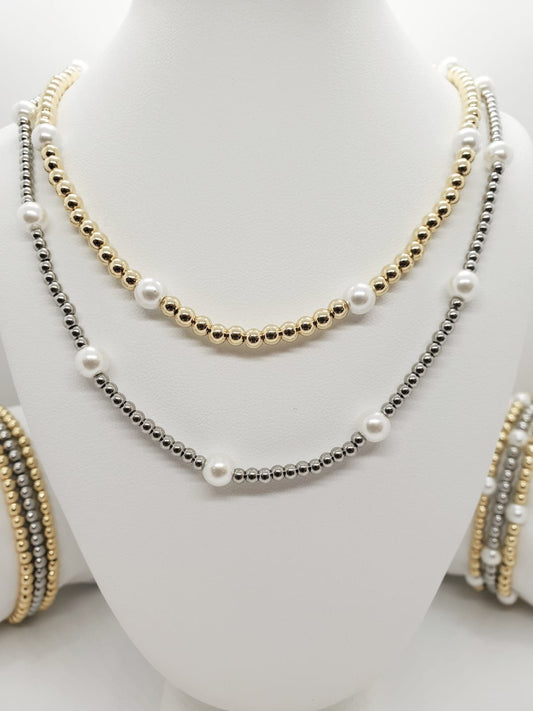 Pearl beaded necklace