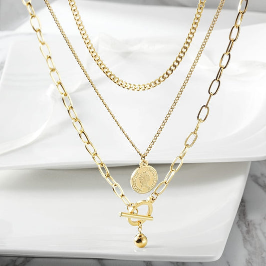 Layered Gold Link Necklace