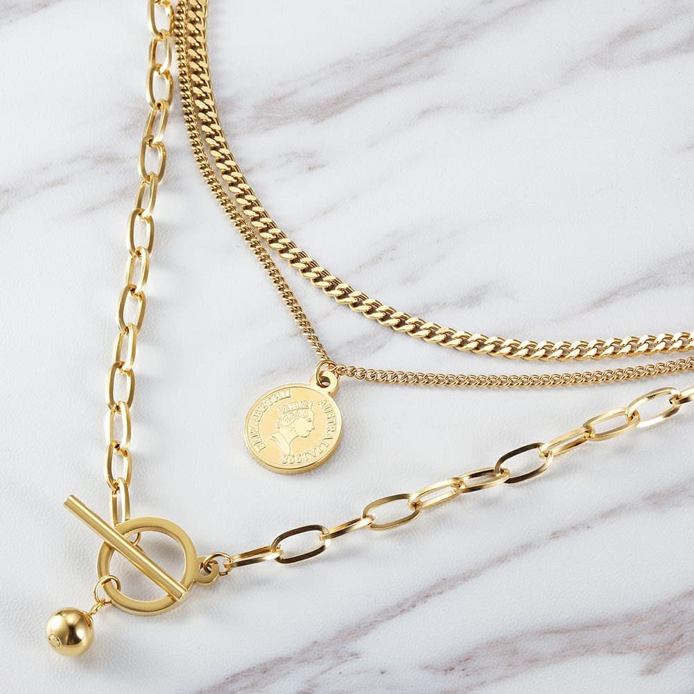 Layered Gold Link Necklace