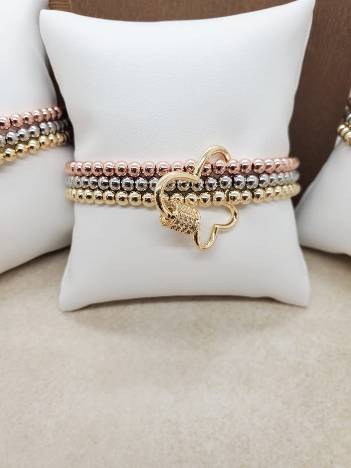Trio tone beaded bracelet