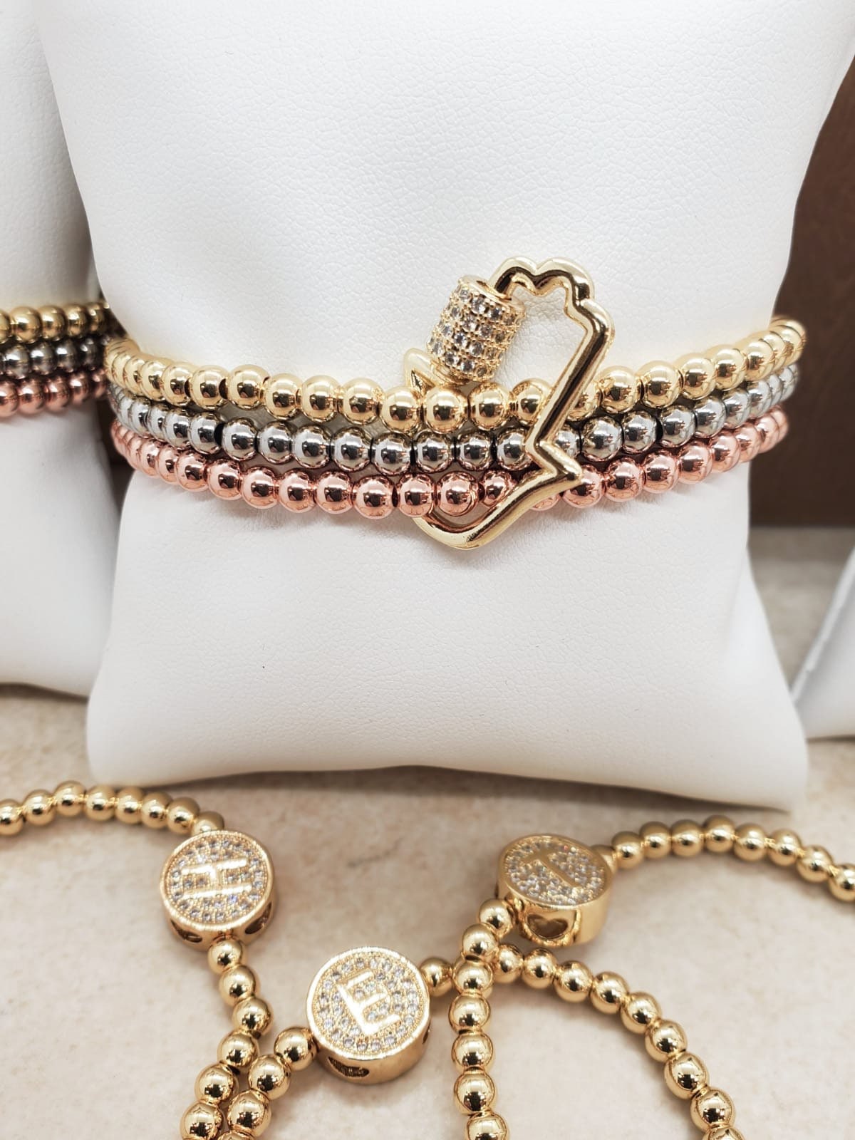 Trio tone beaded bracelet