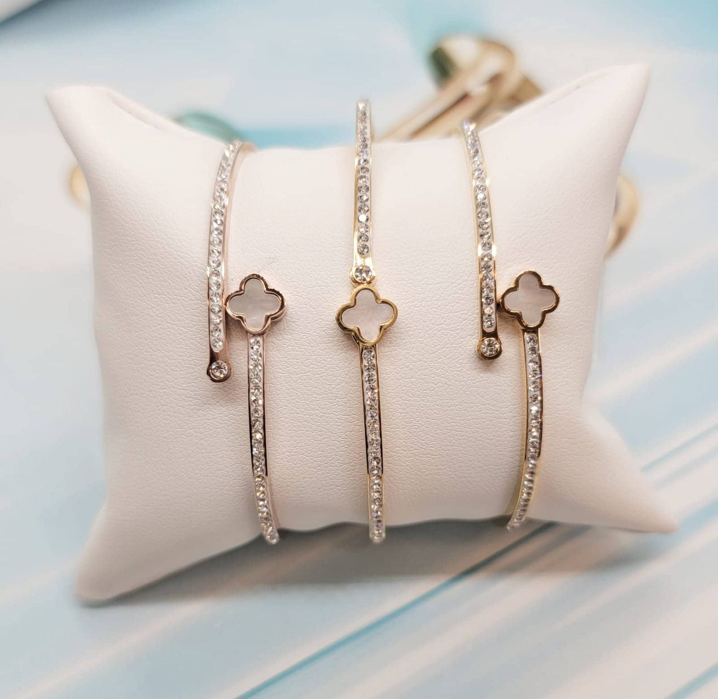 Clover Sparkle Bangle Bracelet