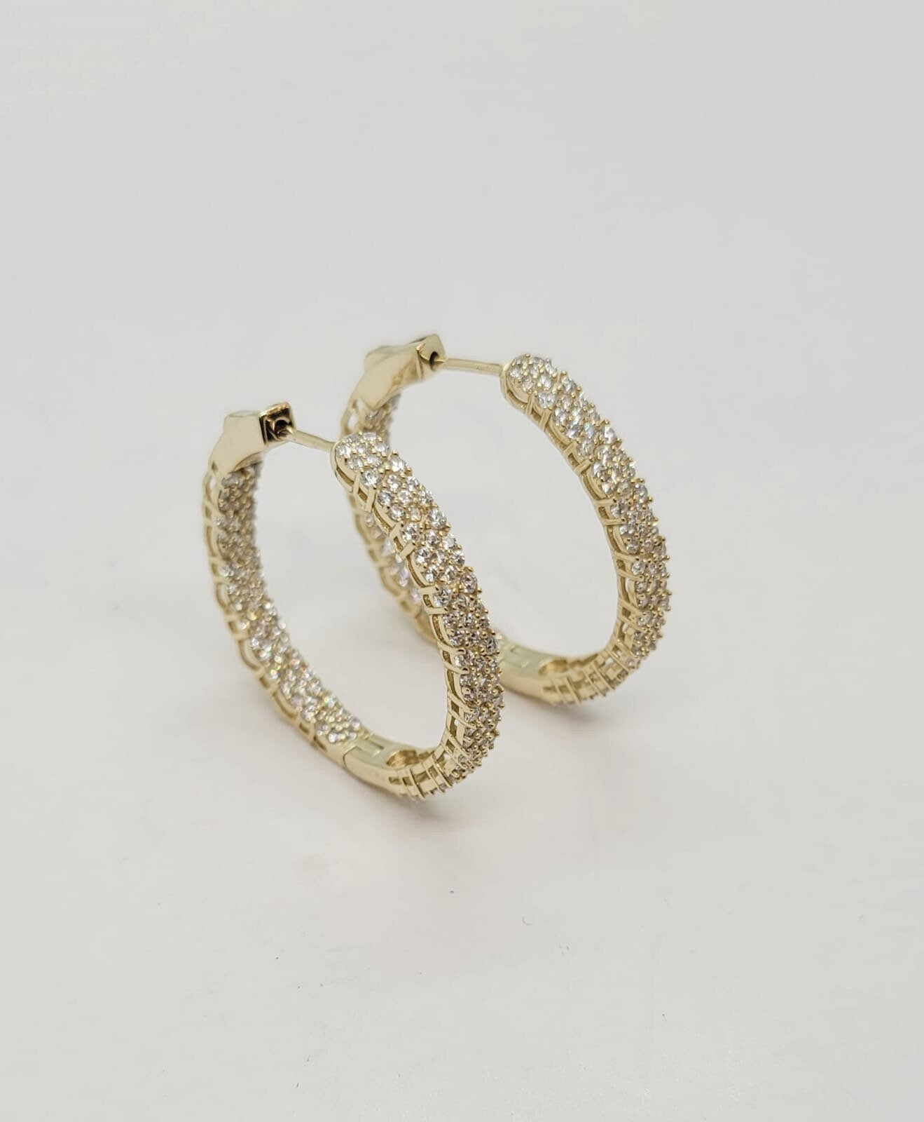 Textured Pavé Hoop Earrings