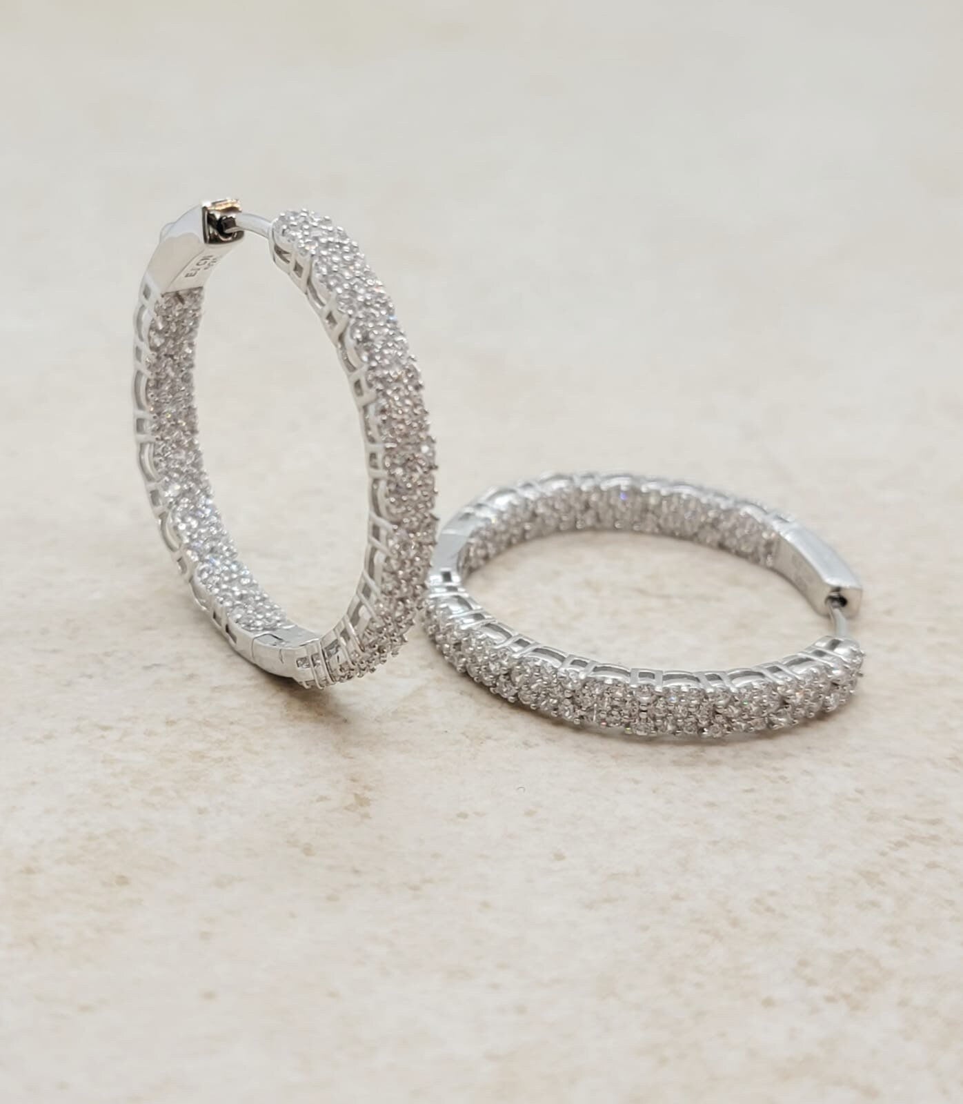 Textured Pavé Hoop Earrings