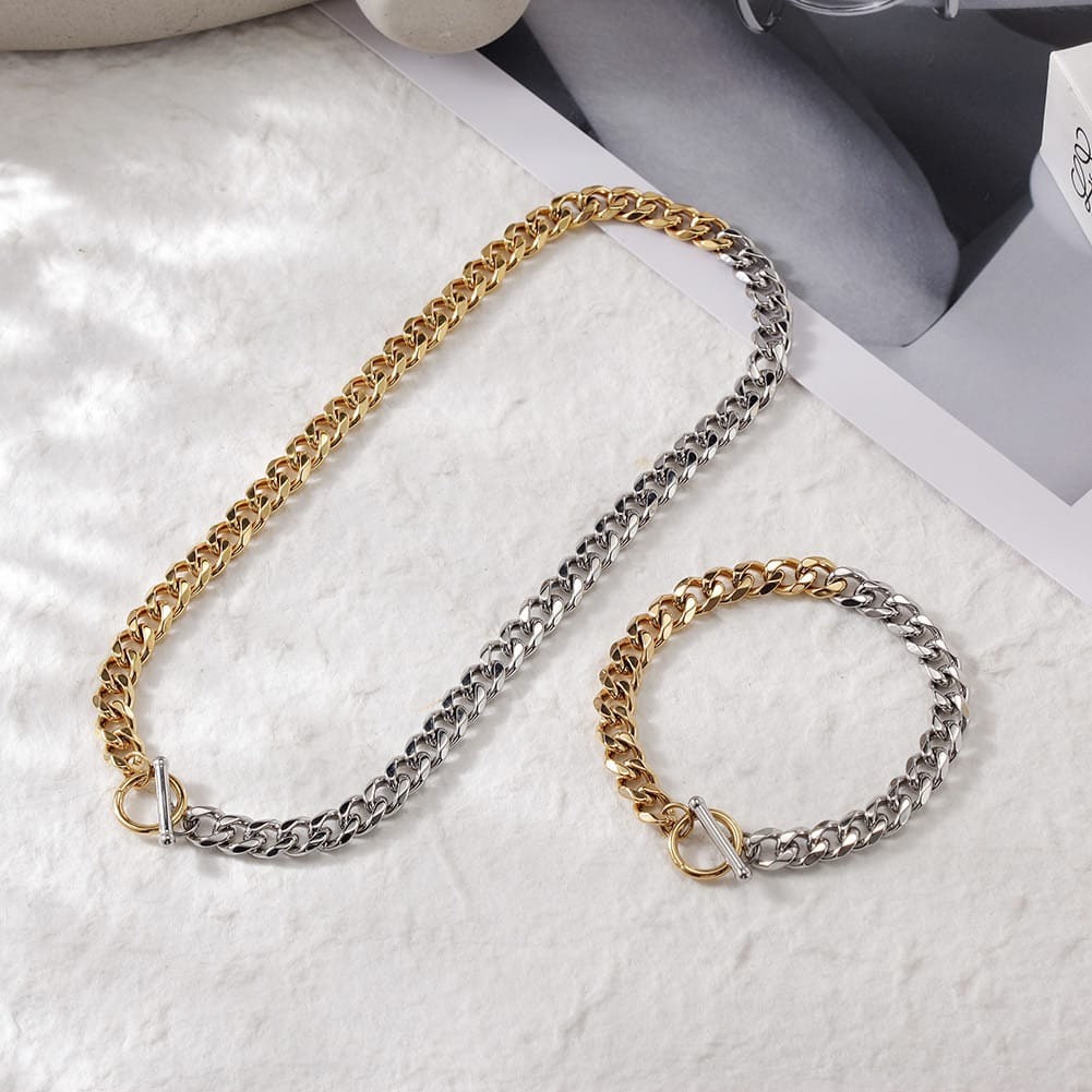 Two tone stainless steel chain