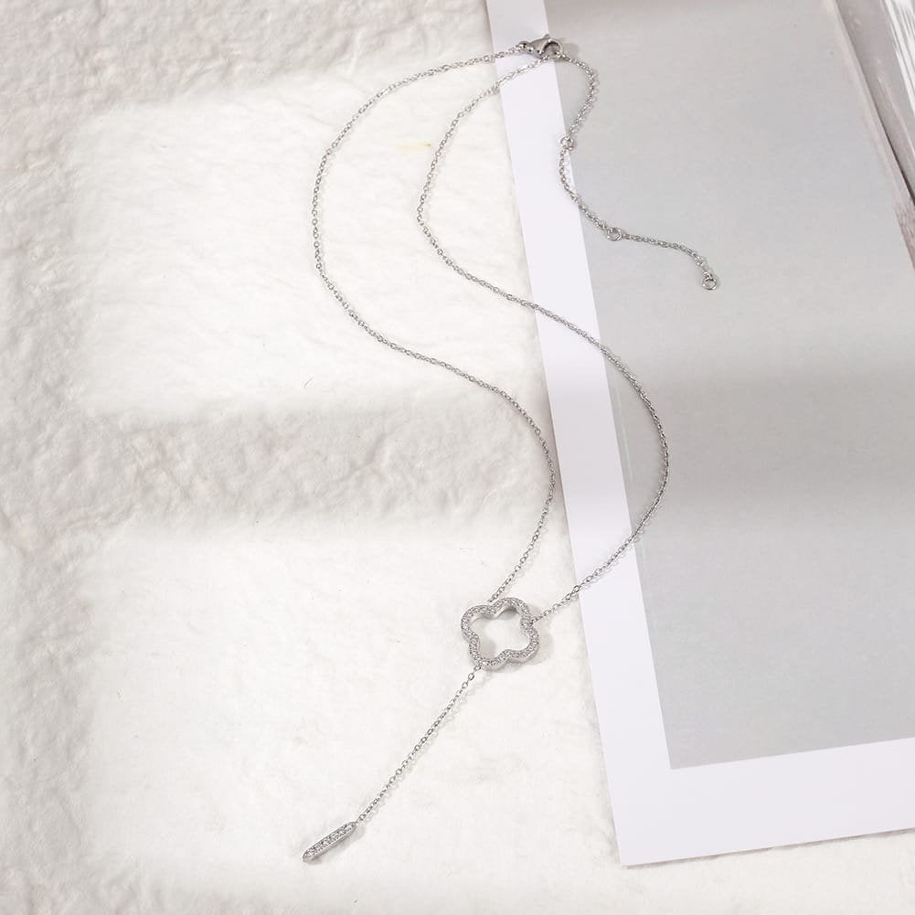 CZ Open Clover necklace