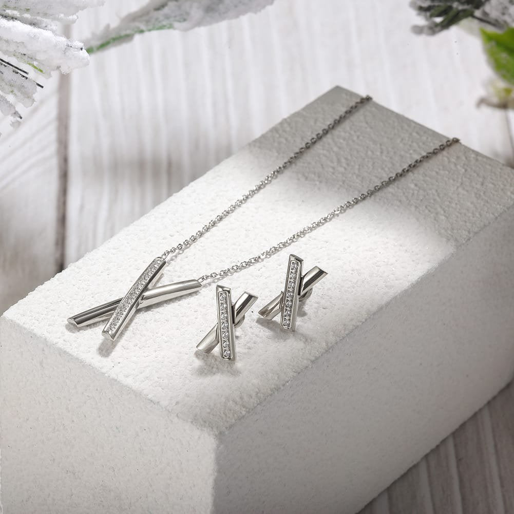 Crystal Bar Crossover Studs