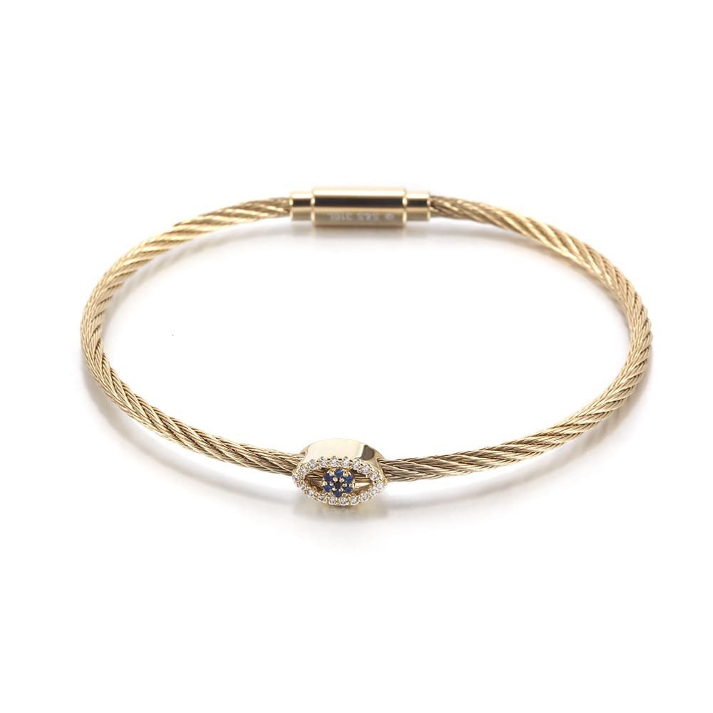 Cable Wire Evil Eye Bracelet