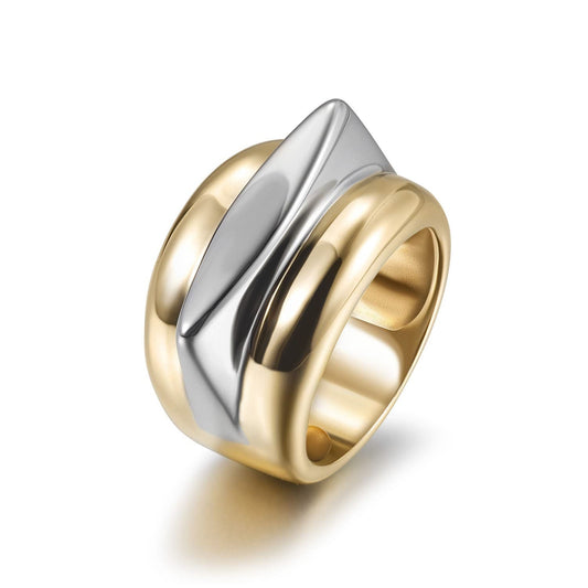 Sculpted Dual-Tone Dome Ring