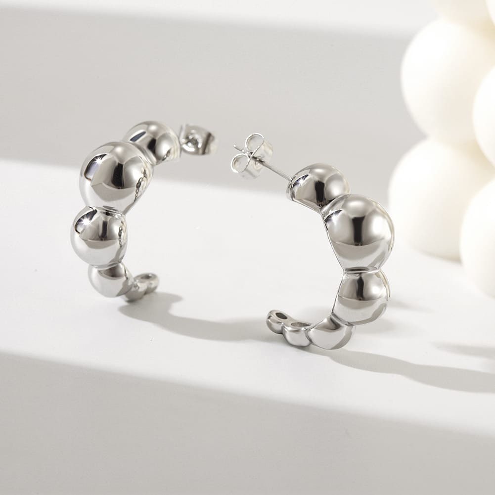 Bubble Curve Hoop Earrings