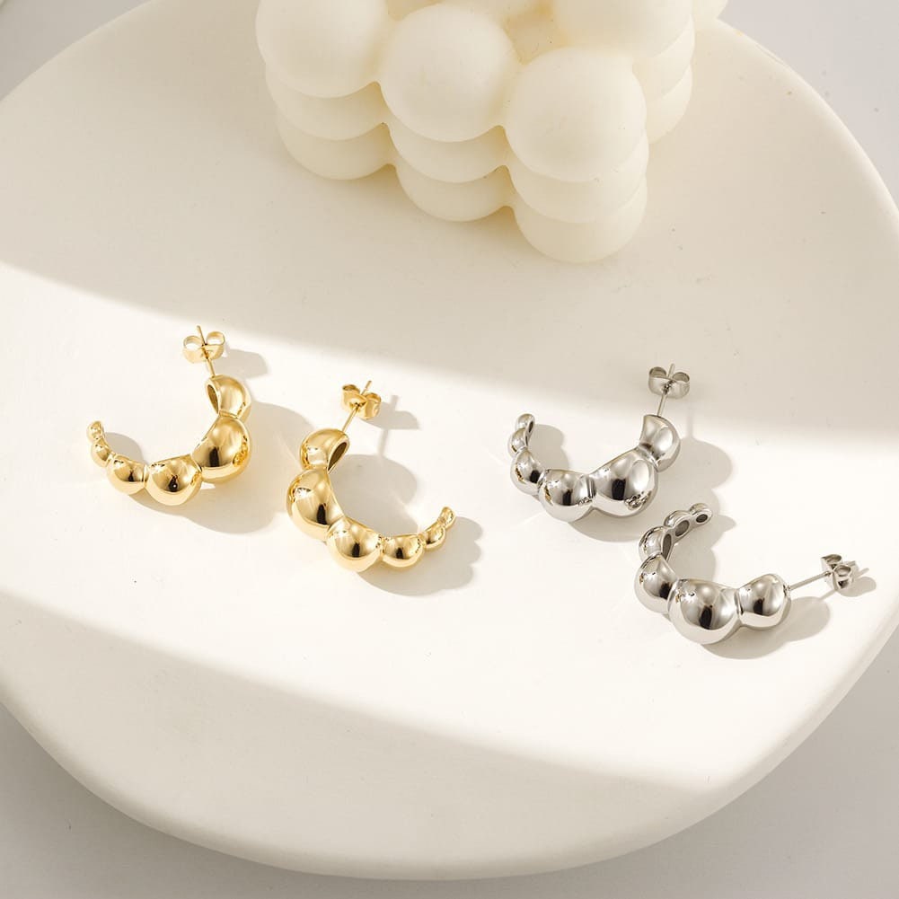 Bubble Curve Hoop Earrings