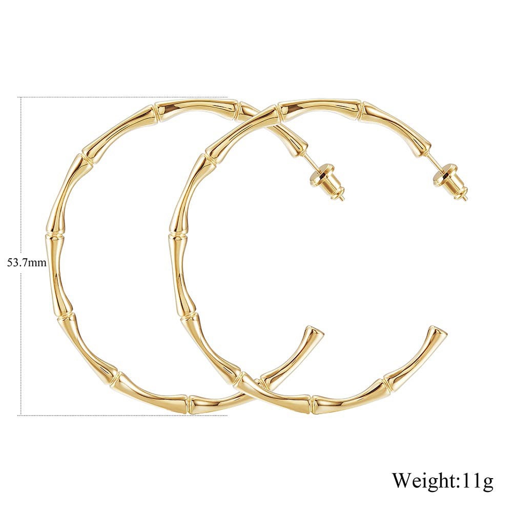 Large bamboo hoop earrings
