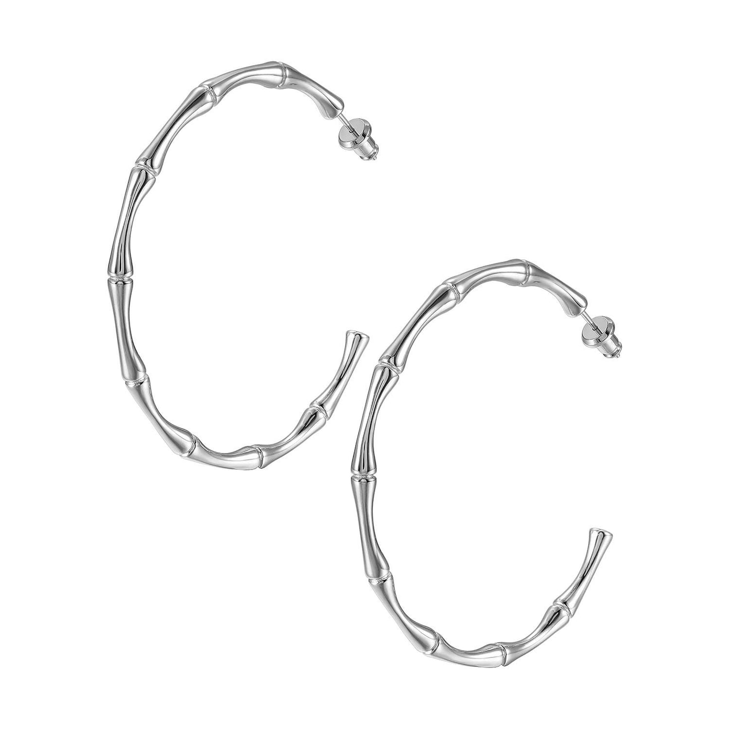 Large bamboo hoop earrings