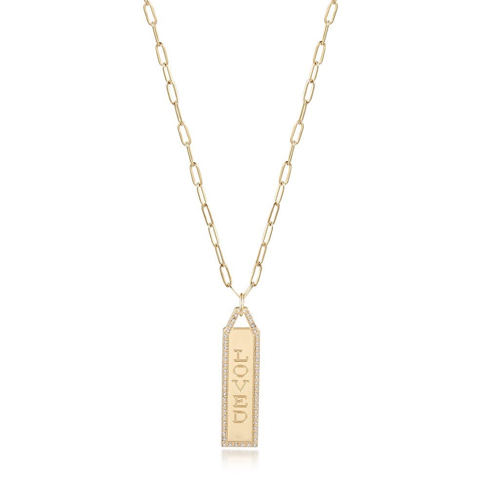 “LOVED” Gold Tag Necklace