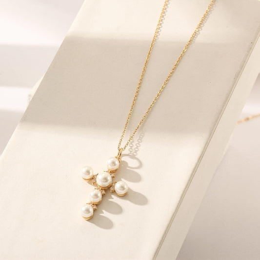 Pearl cross necklace