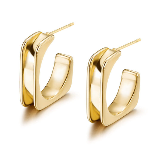 Modern Square Hoop Earrings
